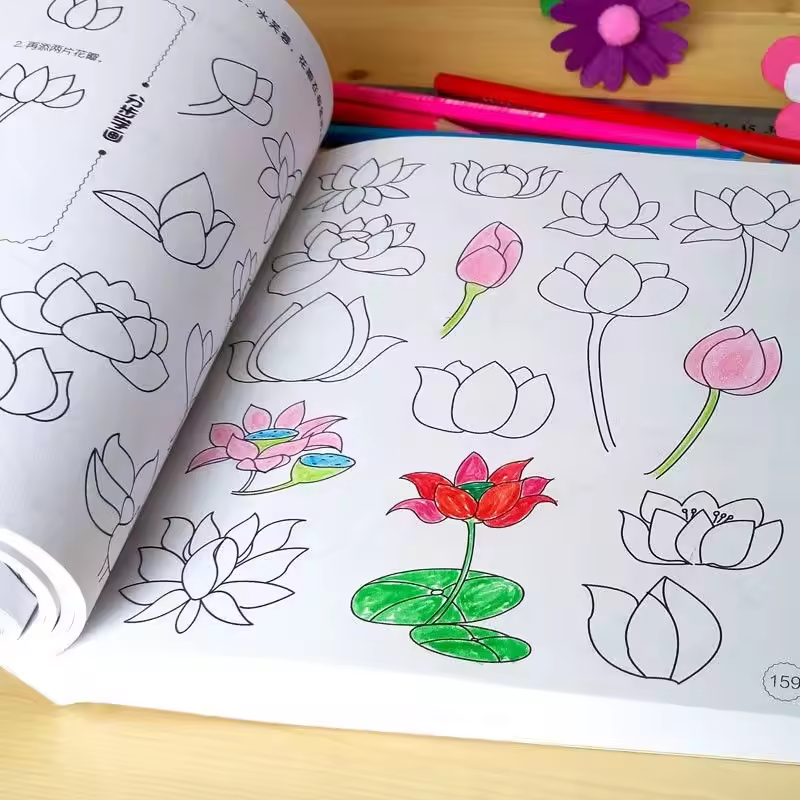 Coloring Book with Crayons